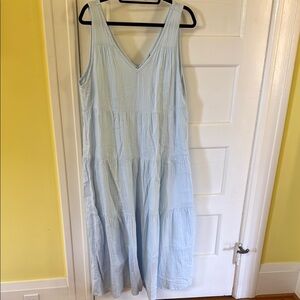 EUC Quince 100% Organic Cotton Gauze Tiered Maxi Dress